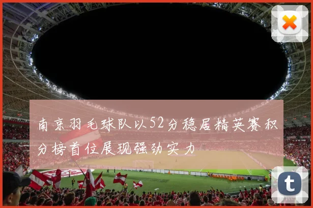 南京羽毛球队以52分稳居精英赛积分榜首位展现强劲实力